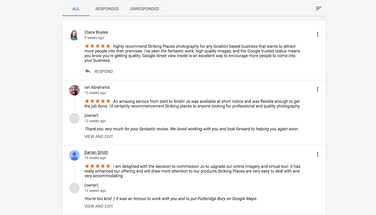 google review examples 5 stars