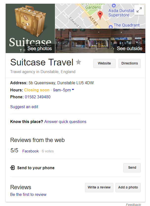 Suitcase Travel Virtual Tour - GBP