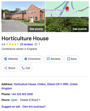Horticulture House Conference Centre Virtual Tour SB