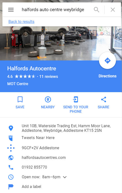 Halfords Auto Centre Virtual Tour - Google