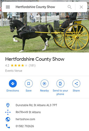 Herts County Show Google Street View GMB