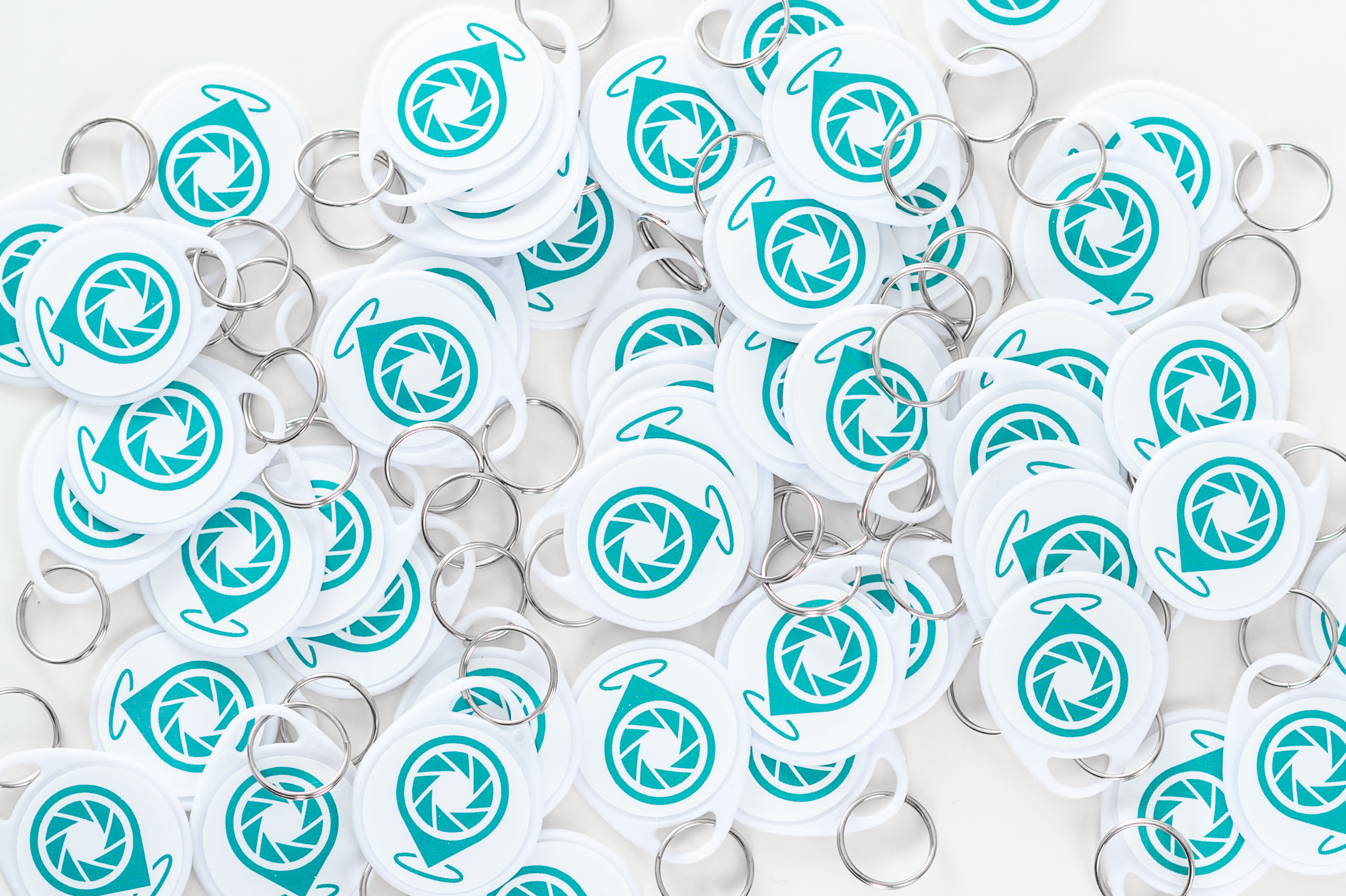 key fobs with Striking Places logo