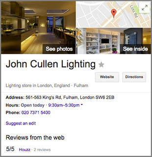 John Cullen Lighting 360 Virtual Tour Search Box