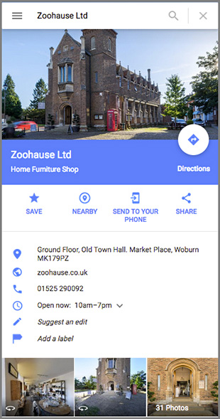 Zoohause Showroom 360 Virtual Tour GMB