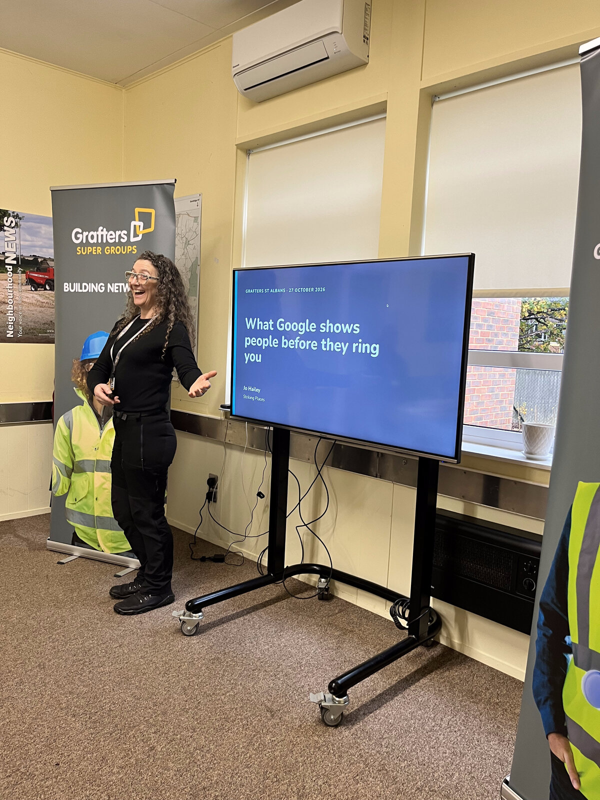 Jo Hailey giving her Google Business Profile talk at Grafters St Albans