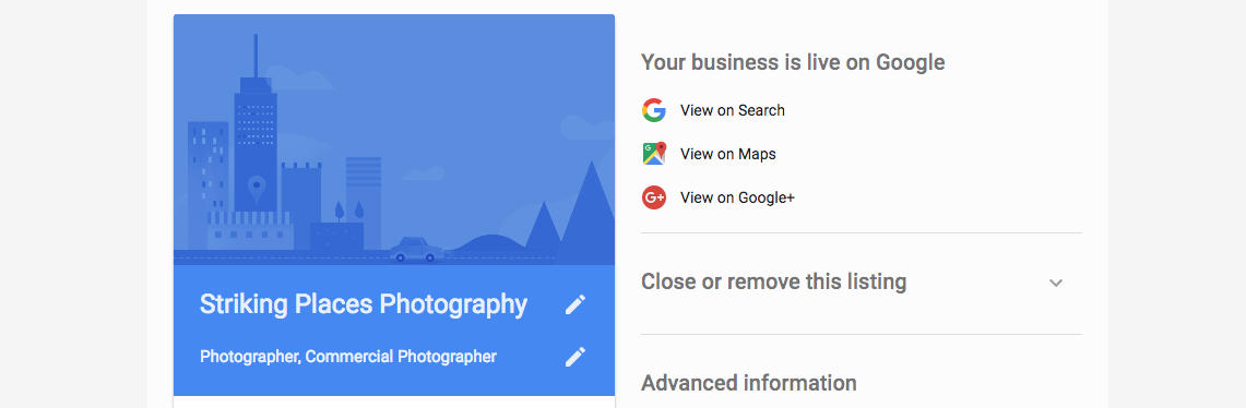 google my business home example